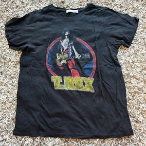 Daydreamer Vintage Black T.Rex Graphic Tee with Red and Yellow Accents